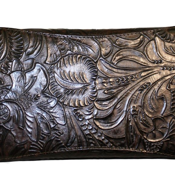 NEW Turquoise Crocodile Brown Tooling Handbag Bag - Picture 4 of 4